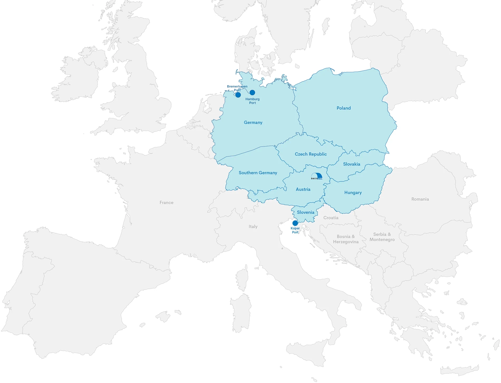 DACO LOGISTICS GMBH Area of Coverage